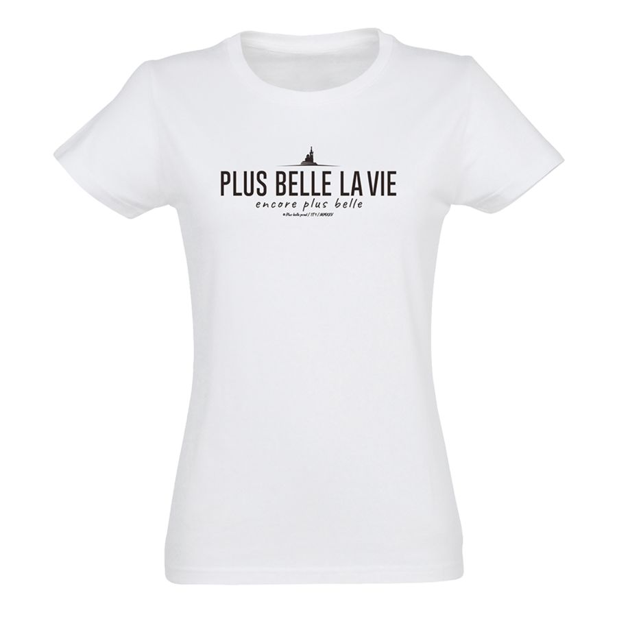 T-shirt blanc femme Plus Belle La Vie encore plus belle