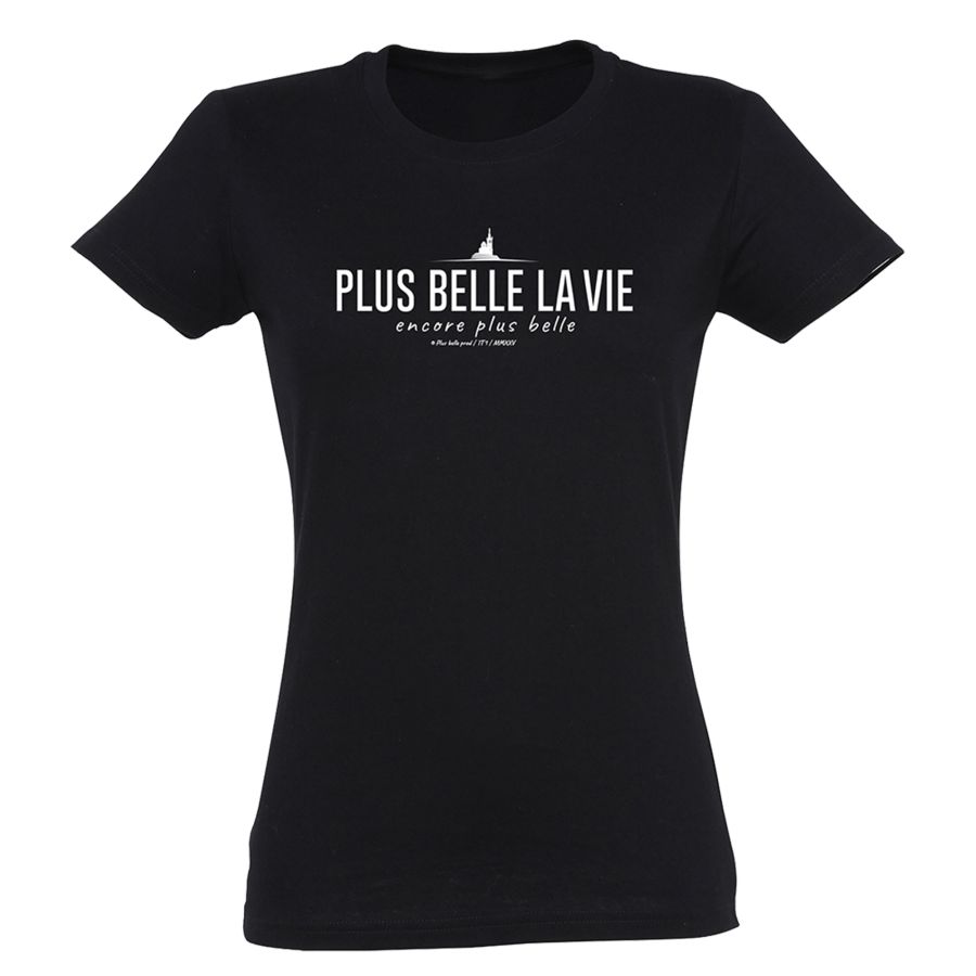T-shirt noir femme Plus Belle La Vie encore plus belle
