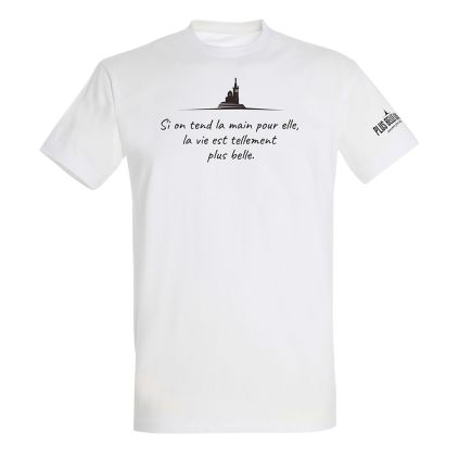 T-shirt blanc Plus Belle La Vie (citation)