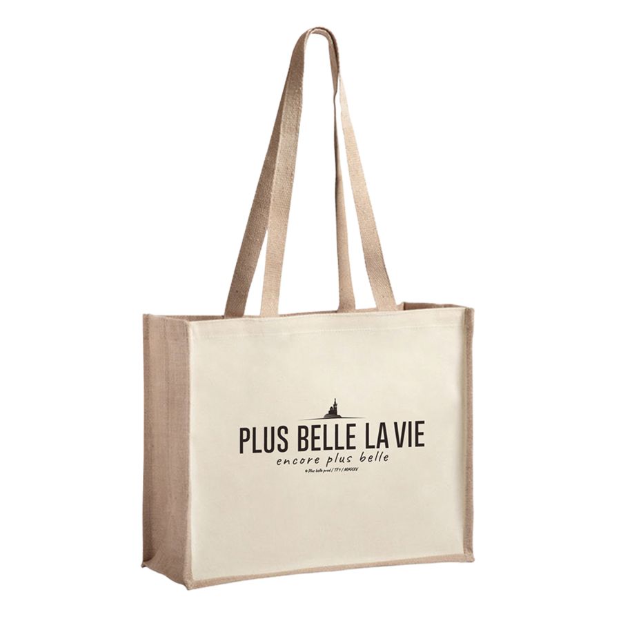 Tote bag jute naturel Plus Belle La Vie