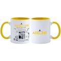 Mug Plus Belle La Vie intérieur jaune – Le Mistral à personnaliser