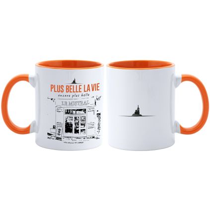 Mug Plus Belle La Vie intérieur orange – Le Mistral